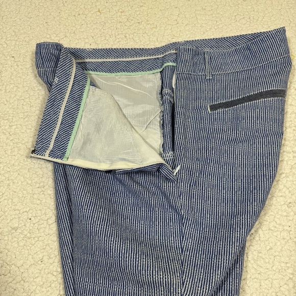 Anthropologie Cartonnier Charlie Trouser Seersucker Cropped Pants Women’s 14 - Picture 3 of 7